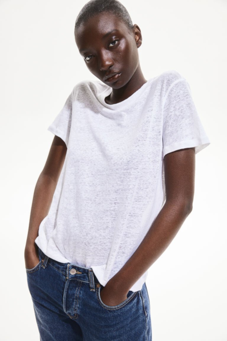 Linen T-shirt H&M