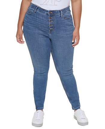 Модные джинсы скинни больших размеров на пуговицах Calvin Klein