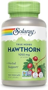 Solaray Hawthorn Berry Capsules (Капсулы) 1050 mg, Hawthorne Supplement for Cardiovascular Function & Circulation Support, 60 Day Money-Back Guarantee, Whole Berry, Vegan, 50 Servings (Порции), 100 VegCaps Solaray