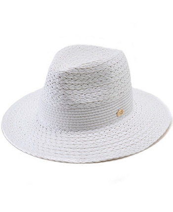 Straw Panama Hat with Icon Detail Vince Camuto