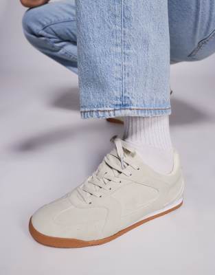 ASOS DESIGN sneakers in beige with terrycloth lining Asos Design