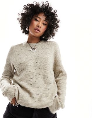 Серо-коричневый свитер с деталями в виде пуантов Only ONLY