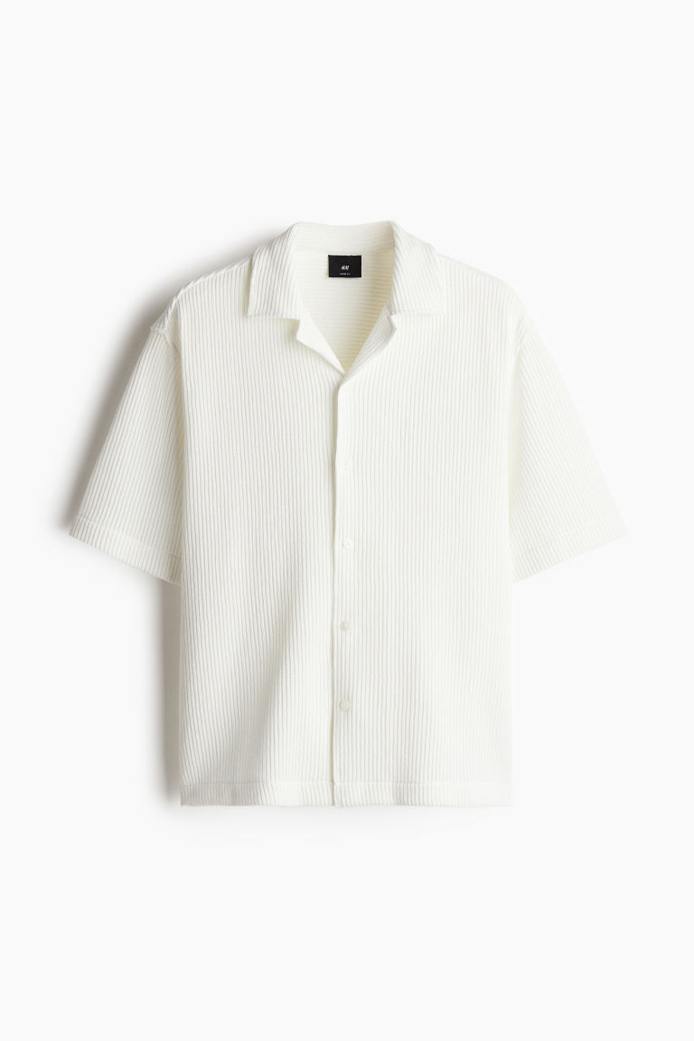 Loose Fit Ribbed Resort Shirt H&M