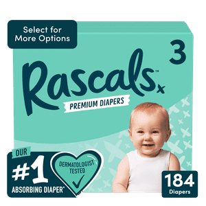 Rascals Premium Pañales Talla 3, 184 Unidades (Seleccione para Ver Más Opciones) Rascals