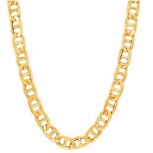 Мужское ожерелье из золота 18 карат на серебре 9,7 мм с полой цепочкой Mariner Unbranded