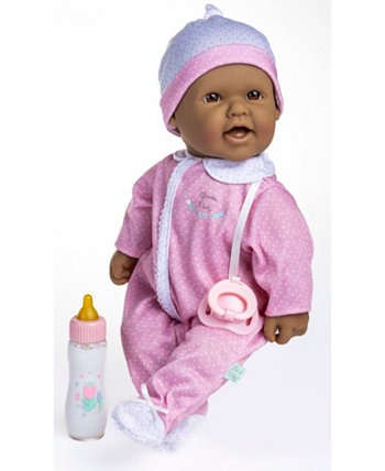 La Baby Hispanic 14,3-дюймовый комбинезон с мягкой куклой, соской и набором волшебных бутылочек JC Toys