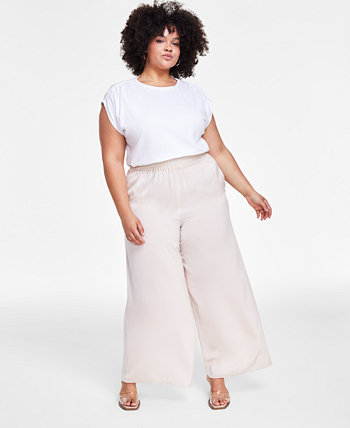 Trendy Plus Size Pull-On Wide-Leg Pants, Created for Macy's Bar III