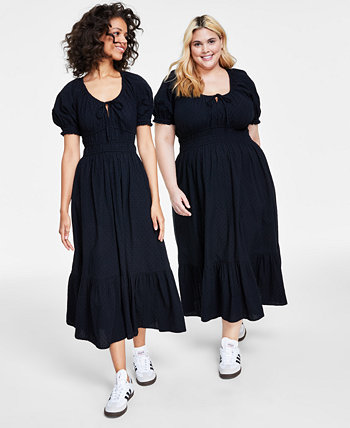 Women's Short-Sleeve Clip-Dot Midi Dress, XXS-4X, Created for Macy's And Now This
