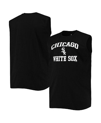 Men's Black Chicago White Sox Big and Tall Jersey Muscle Tank Top Profile