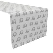 Table Runner, 100% Cotton, 16x90&#34;, Baby Elephant Repeat Fabric Textile Products
