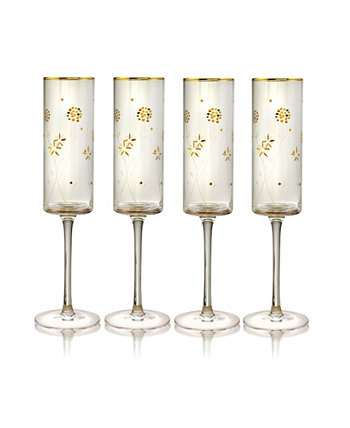 Бокалы для шампанского Plum Blossom, 8 унций, набор из 4 шт. Qualia Glass