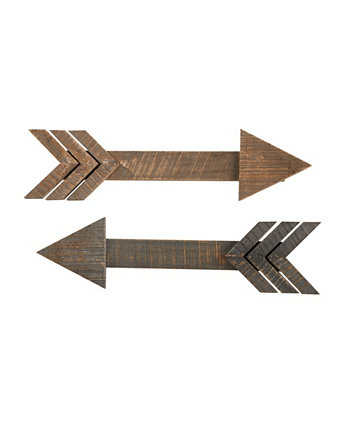 24 "x 6" Набор для декора стен в деревенском стиле с деревянными стрелами, 2 предмета NEARLY NATURAL