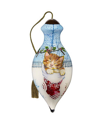 Ne'Qwa Art 7221133 Just Hanging Around Hand-Painted Blown Glass Ornament Precious Moments