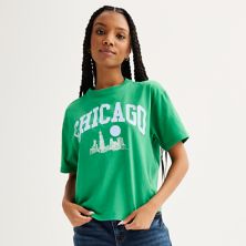 Укороченная футболка с рисунком «Чикаго» для юниоров с короткими рукавами Unbranded