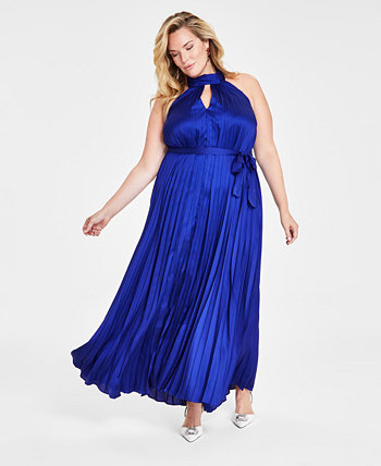 Плиссированное платье макси больших размеров с бретелькой на шее, созданное для Macy's I.N.C. International Concepts