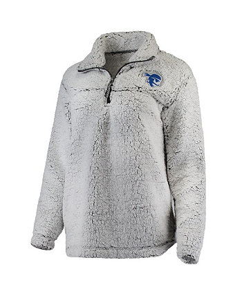 Женская серая куртка-пуловер Seton Hall Pirates Sherpa Super-Soft с молнией на четверть Boxercraft