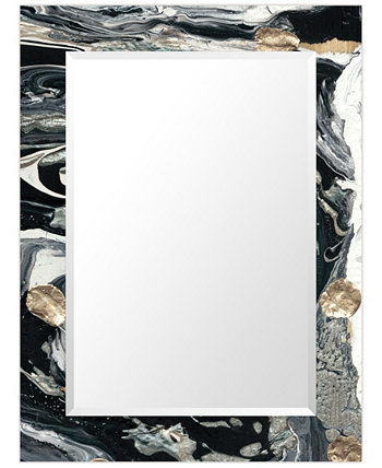 Прямоугольное зеркало «черное дерево» на свободно плавающем зеркале из закаленного художественного стекла с принтом, 40 x 30 дюймов Empire Art Direct