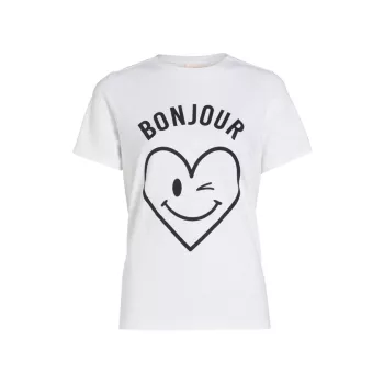 Хлопковая футболка Bonjour Smiling Heat с рисунком Cinq a Sept