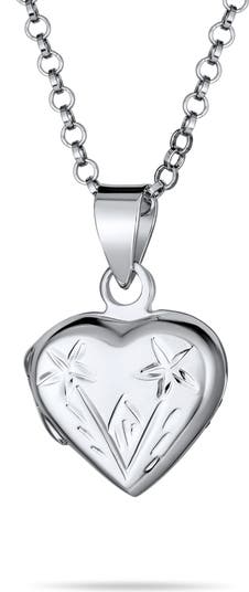 Ожерелье-медальон в форме сердца из стерлингового серебра Bling Jewelry