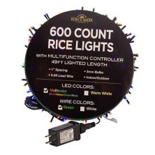 Курт Адлер 600-Light 49-Ft. Набор многоцветных светодиодных рисовых фонарей Kurt Adler