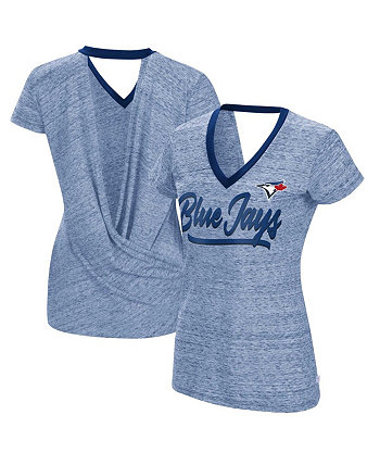 Женская футболка Royal Toronto Blue Jays Halftime Back Wrap Top с v-образным вырезом Touch