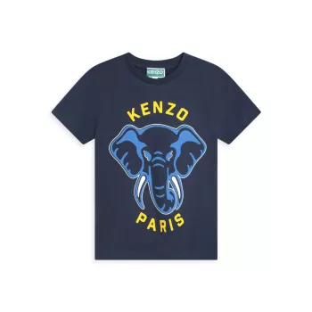Маленький детский &amp; Детская футболка со слоном и логотипом KENZO