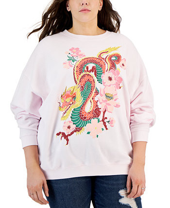 Модный свитшот больших размеров с цветочным принтом дракона Grayson Threads, The Label