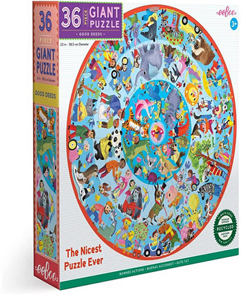 Добрые дела Гигантская круглая головоломка для детей из 36 деталей EeBoo