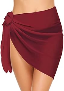 Ekouaer Women's Short Sarongs Chiffon Cover Ups Sheer Bikini Wraps for Swimwear S-3XL Ekouaer