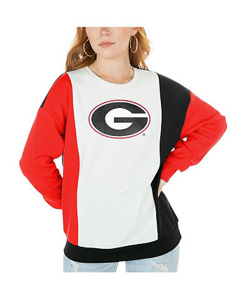 Женский бело-черный пуловер с вертикальными цветными блоками Georgia Bulldogs Gameday Couture