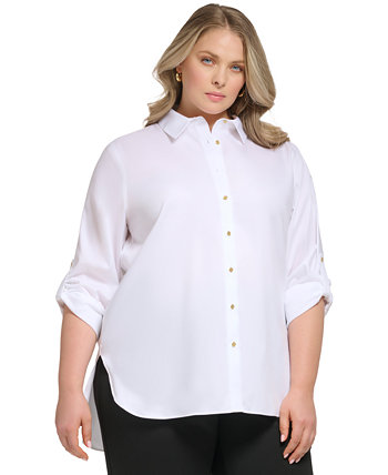 Рубашка больших размеров с пуговицами спереди Calvin Klein