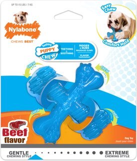 Nylabone Puppy Chew X Bone Chew Toy Blue Nylabone