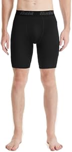 Runhit Men's Compression Shorts with Pockets – 9'' Performance Athletic Shorts for Workouts Sports Running Spandex Shorts Runhit