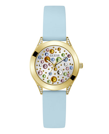 Женские аналоговые синие силиконовые часы 34 мм GUESS