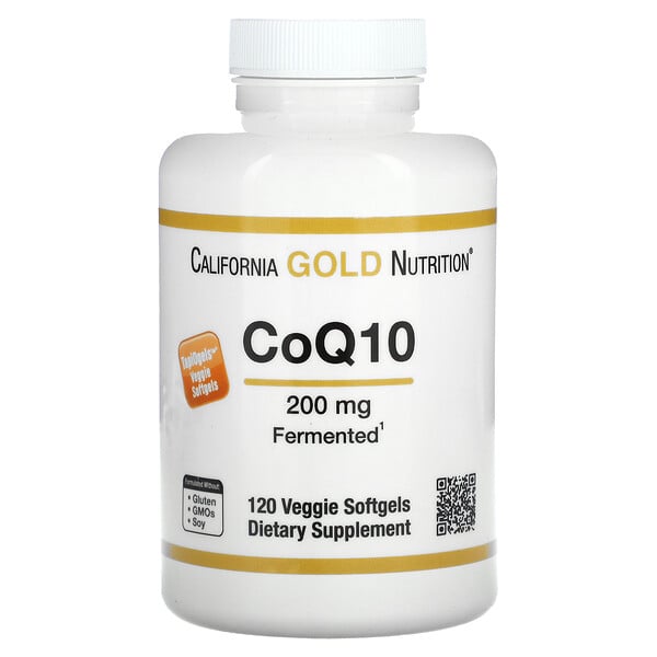 CoQ10, 200 мг, 120 растительных мягких капсул - California Gold Nutrition California Gold Nutrition