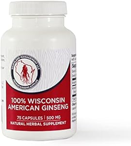 Dairyland American Ginseng Capsules - 75 ct, 500 mg - Wisconsin Ginseng Capsule - Authentic American Ginseng Root Extract - Ginseng Capsules for Use as a Daily Immune Support Herb Supplement Dairyland Management LLC