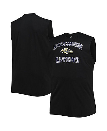 Men's Black Baltimore Ravens Big and Tall Muscle Tank Top Profile
