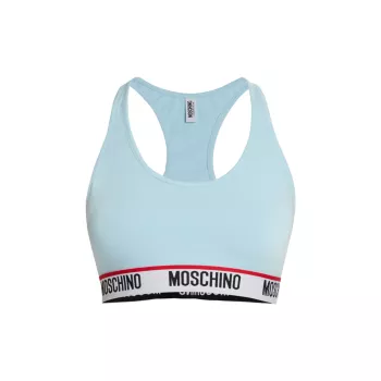 Спортивный бюстгальтер Core из эластичного хлопка с логотипом Moschino