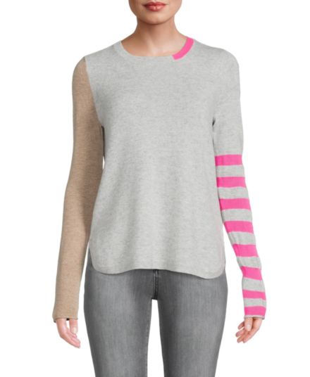 Полосатая шерсть с цветными блоками и усилителем; Кашемировый свитер Lisa Todd
