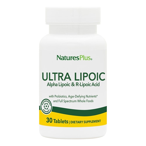 NaturesPlus Ultra Lipoic™ Альфа-липоевая и R-липоевая кислоты — 30 таблеток NaturesPlus