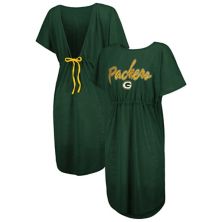 Women's G-III 4Her by Carl Banks Green Green Bay Packers Versus Swim Coverup In The Style