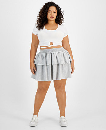Модная многоуровневая юбка из хлопка большого размера с присборенной талией FULL CIRCLE TRENDS