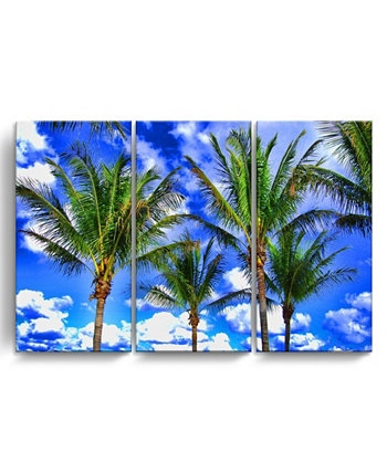 Набор для рисования на прибрежных стенах из 3 предметов на холсте Shady Palms, 24 "x 36" Ready2HangArt