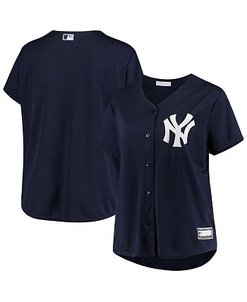 Women's Navy New York Yankees Plus Size Alternate Replica Team Jersey Profile