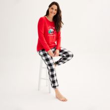 Women's Tall Jammies For Your Families® Santa` Open Hem Top & Bottom Pajama Set Jammies For Your Families