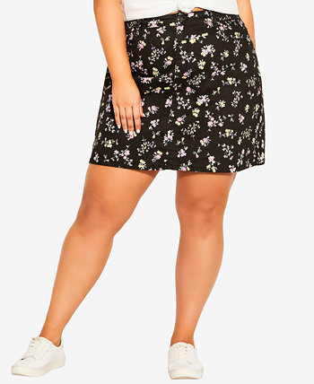Модная летняя юбка большого размера с цветочным принтом City Chic