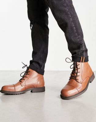 Классические кожаные ботинки коньячного цвета Jack and Jones Jack & Jones
