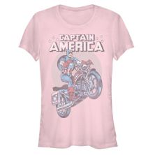 Juniors' Captain America Bike Ride Graphic Tee Marvel