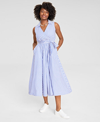 Женское полосатое платье-халат с воротником On 34th, созданное для Macy's On 34th