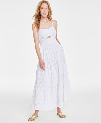 Women's Eyelet Cutout Maxi Dress, Created for Macy's On 34th